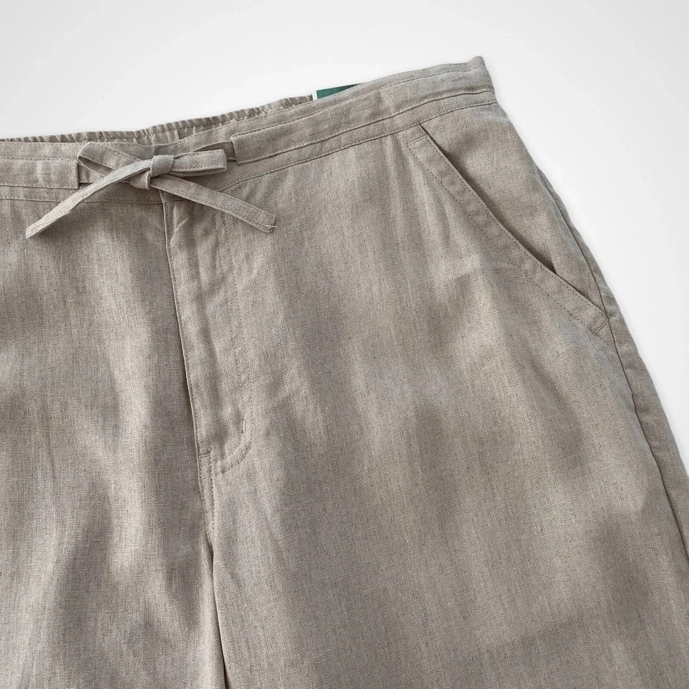 Cubavera Men's Size Large Linen Blend Wide Leg Straight Fit Drawstring Pants NWT
